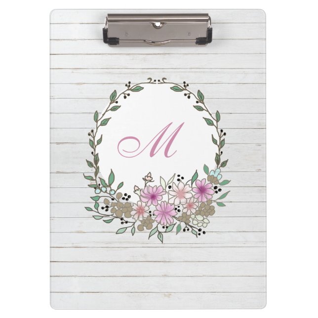 Porte-bloc Botanique florale moderne Bois blanc (Devant)