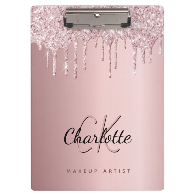 Porte-bloc Boucles de rose vierge monogramme entreprise (Devant)