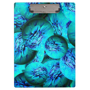 Porte-bloc Boucles turquoise et bleue en optique 3D