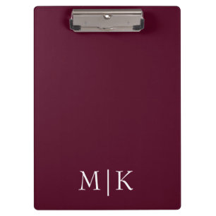 Porte-bloc Bourgogne et blanc   Monogramme moderne