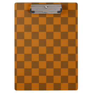 Porte-bloc Bouton À damiers Brown