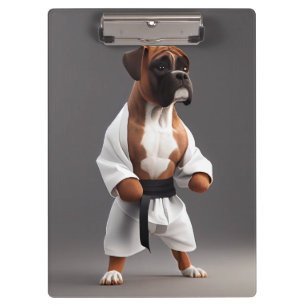 Porte-bloc Boxer Dog Jouer Karate, Boxer Dog Karate Joueur