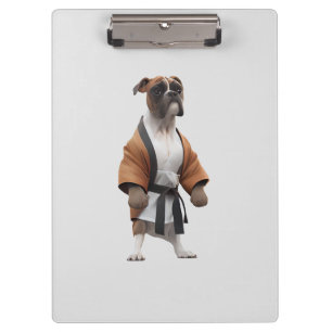 Porte-bloc Boxer Dog Jouer Karate, Karate Champion Boxer Dog