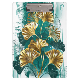 Porte-bloc Branche avec Feuilles d'or Ginko Biloba