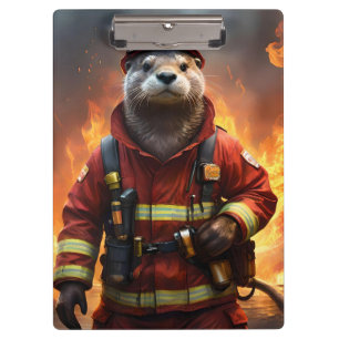 Porte-bloc **"Bravoure éclatante : Le pompier Otter"**