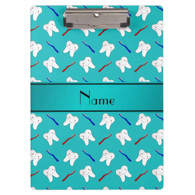 Porte-bloc Brosses de turquoise et motif nommés faits sur (Devant)