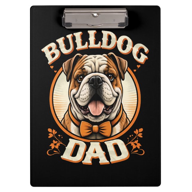Porte-bloc Bulldog Dad – Cute Vintage Bulldog Father’s Day (Devant)