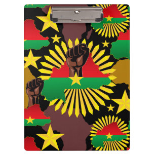 Porte-bloc Burkina Faso Carte, drapeau et première révolution