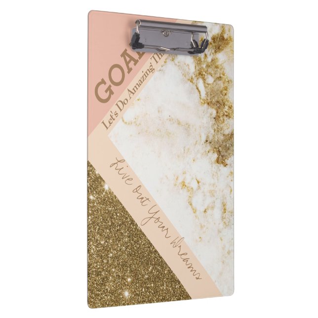 Porte-bloc Buts inspirants tendance Spark Gold Rose Faux Marb (Swatch)