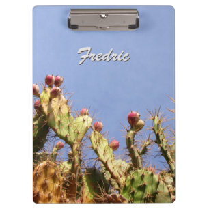 Porte-bloc Cactus tropical contre les cieux bleus tout texte