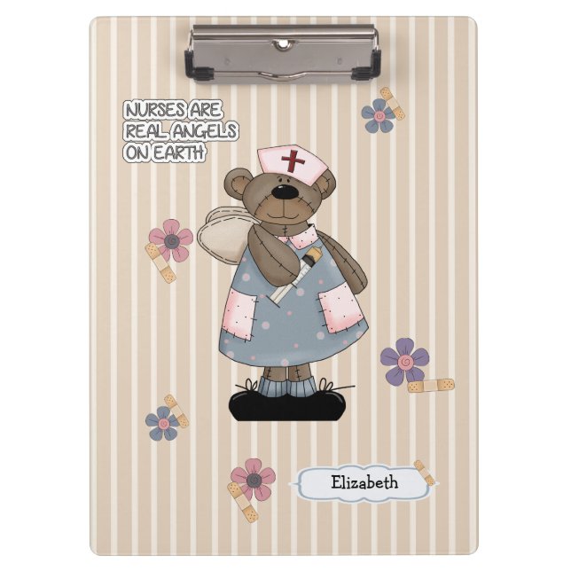 Porte-bloc Cadeau d'appréciation de l'infirmière de l'ours en (Devant)