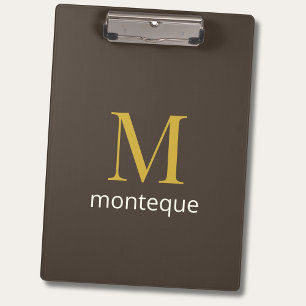 Porte-bloc Cadeau de Luxe Personnalisé Monogramme Taupe Or No