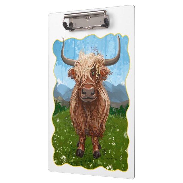 Porte-bloc Cadeaux et accessoires de vache Highland (Gauche)