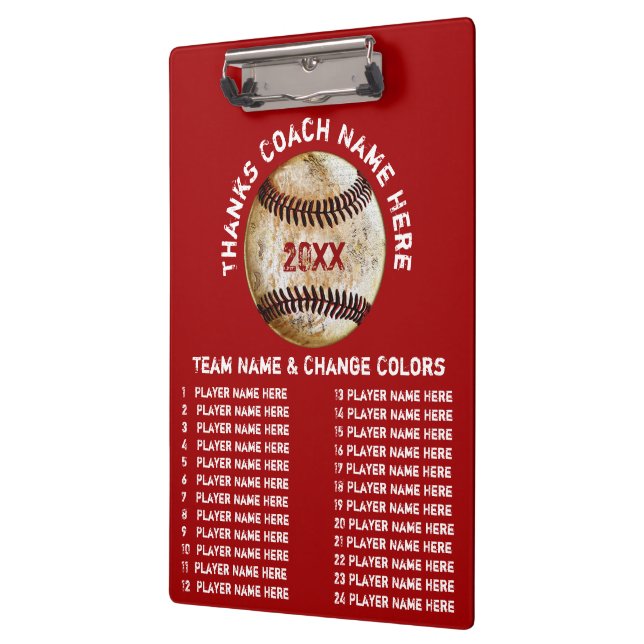 Porte-bloc Cadeaux personnalisés d'entraîneur de base-ball (Gauche)
