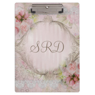 Porte-bloc Cadre victorien d'or de dentelle de roses roses et