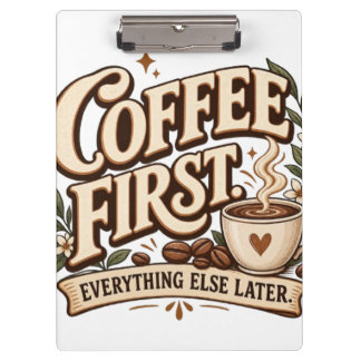 Porte-bloc Café d'abord tout le reste plus tard Vintage Botan
