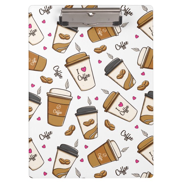 Porte-bloc Cafés, Fèves de café, Amateur de café, Coeurs (Devant)