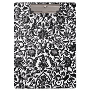 Porte-bloc Cahier à reliure spirale monochrome florale artist