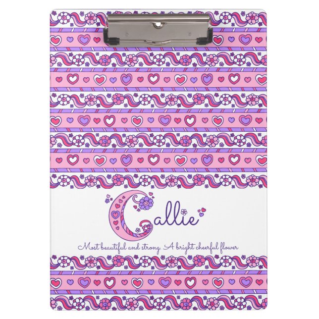 Porte-bloc Callie nom signifiant coeur doodles porte - bloc (Devant)
