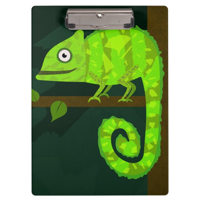 Porte-bloc Caméléon mignon vert (Devant)