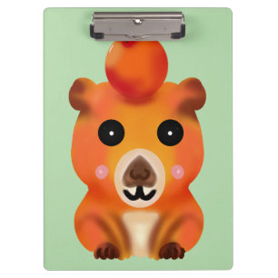 Porte-bloc Capybara Mignon et Flou avec Orange   Ar Kawaii An