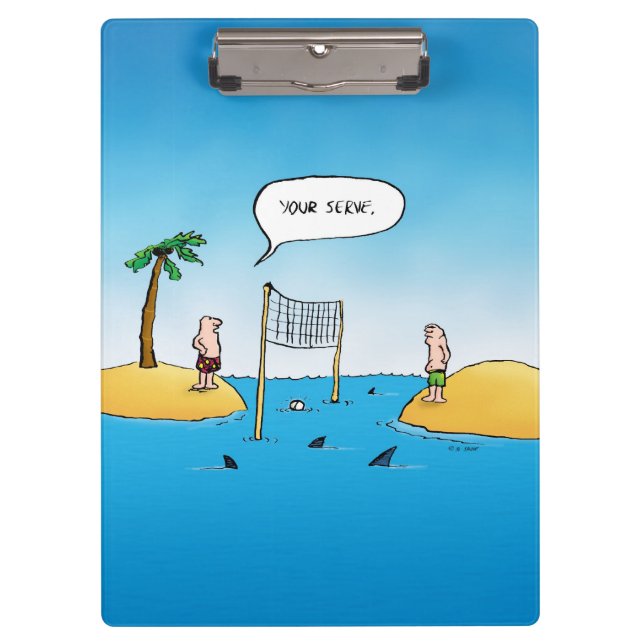 Porte-bloc Caricature amusante de Shark Volleyball (Devant)