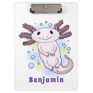 Porte-bloc Caricature axolotl rose adorable