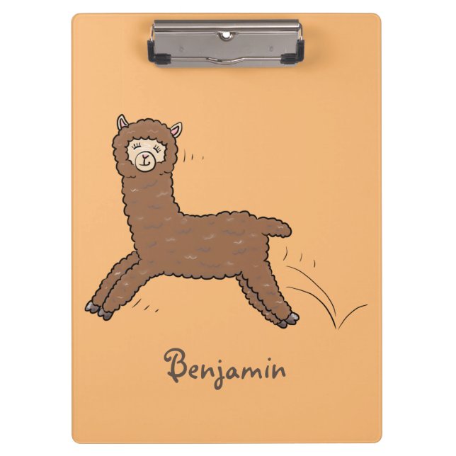 Porte-bloc Caricature d'alpaga brun joli (Devant)