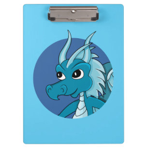Porte-bloc Caricature de dragon bleu