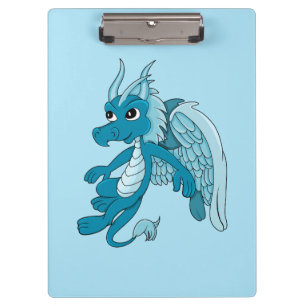 Porte-bloc Caricature de dragon bleu