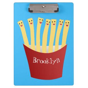 Porte-bloc Caricature de frites Cute kawaii fast food