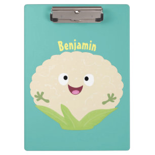Porte-bloc Caricature de légume de chou-fleur joyeux