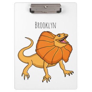 Porte-bloc Caricature de lézard à col frisé orange