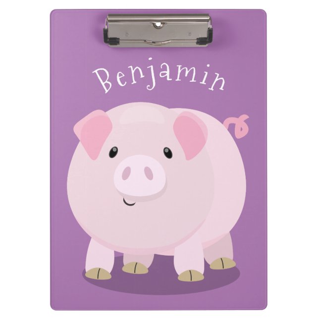 Porte-bloc Caricature de porc mignon rose pot vendue (Devant)