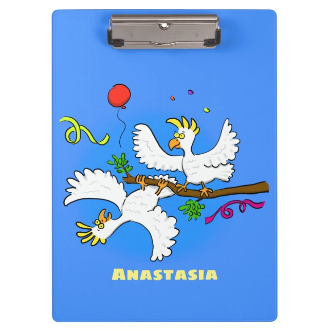 Porte-bloc Caricature d'oiseaux de cockatoo amusante (Devant)