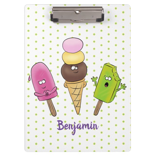 Porte-bloc Caricature drôles de glace popsicle dessin animé t (Devant)