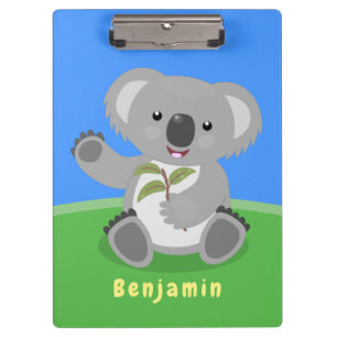 Porte-bloc Caricature joyeux koala agitant
