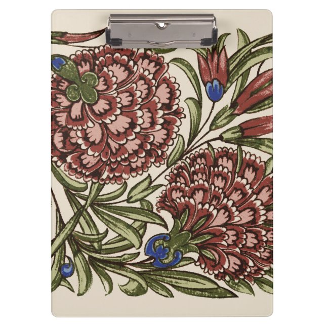 Porte-bloc Carnation Carrelage Fleur Antique Art Rustique (Devant)