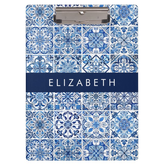 Porte-bloc Carreaux méditerranéens, Portugais, Azulejo, Votre (Devant)