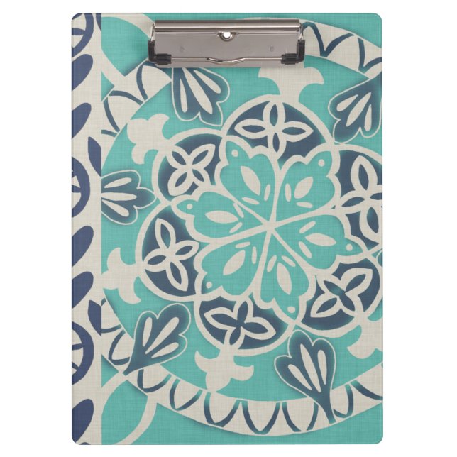 Porte-bloc Carrelage Batik Bleu I (Devant)