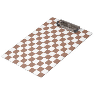 Porte-bloc Carrés Checker mocha brun blanc géométrique rétro
