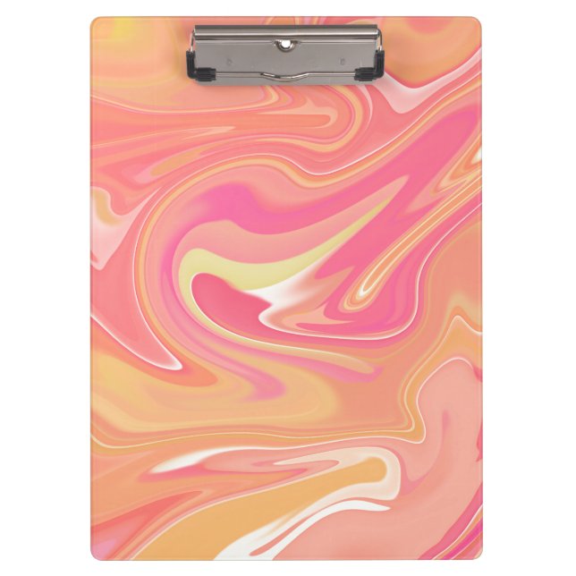 Porte-bloc Carte à clips en marbre orange (Devant)