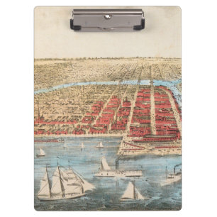 Porte-bloc CARTE : CHICAGO, c1857