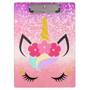Porte-bloc Carte clip de Parties scintillant Unicorn Ombre pe