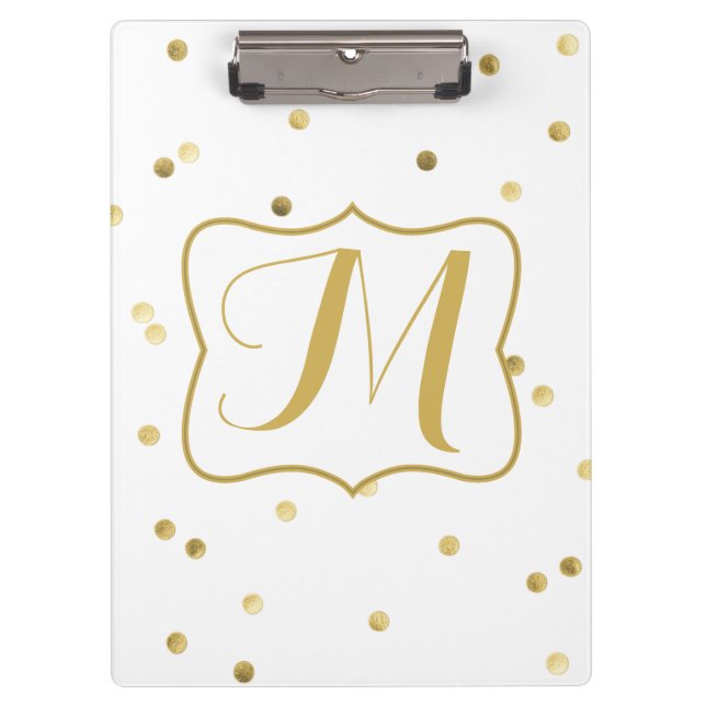 Porte-bloc Carte Clip Monogramme Confetti Dot Polk Parties sc (Devant)
