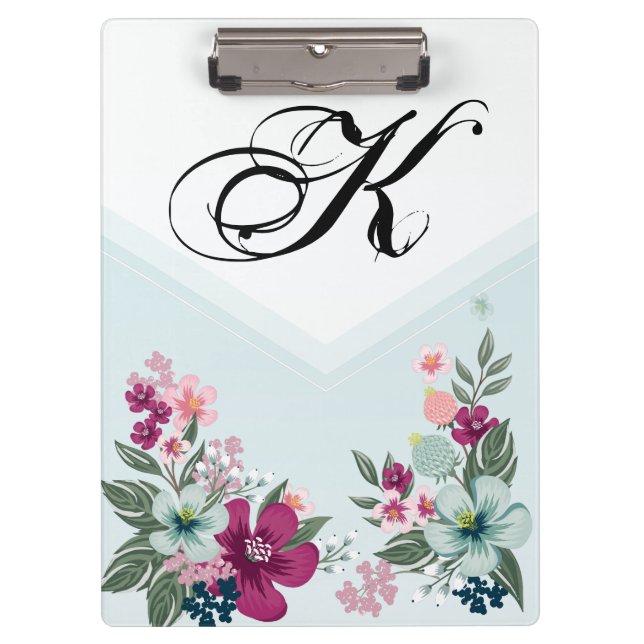 Porte-bloc Carte Clip personnalisée Fleur tropicale sur Om Bl (Devant)