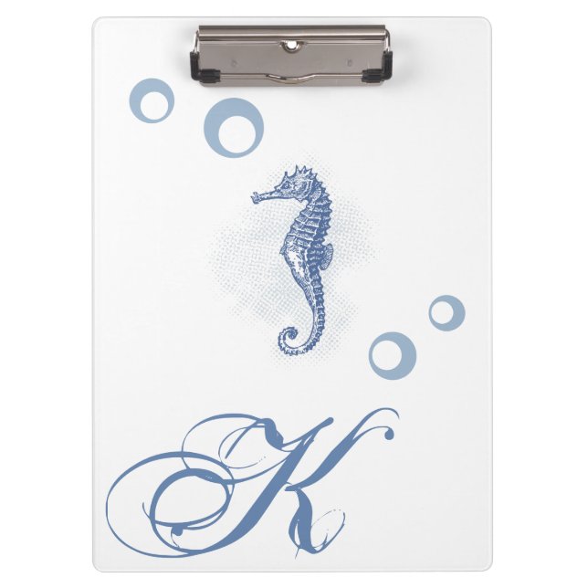 Porte-bloc Carte Clip personnalisée Seahorse Ocean Beach Wate (Devant)
