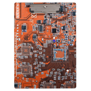 Porte-bloc Carte de circuit Geek d'ordinateur Orange