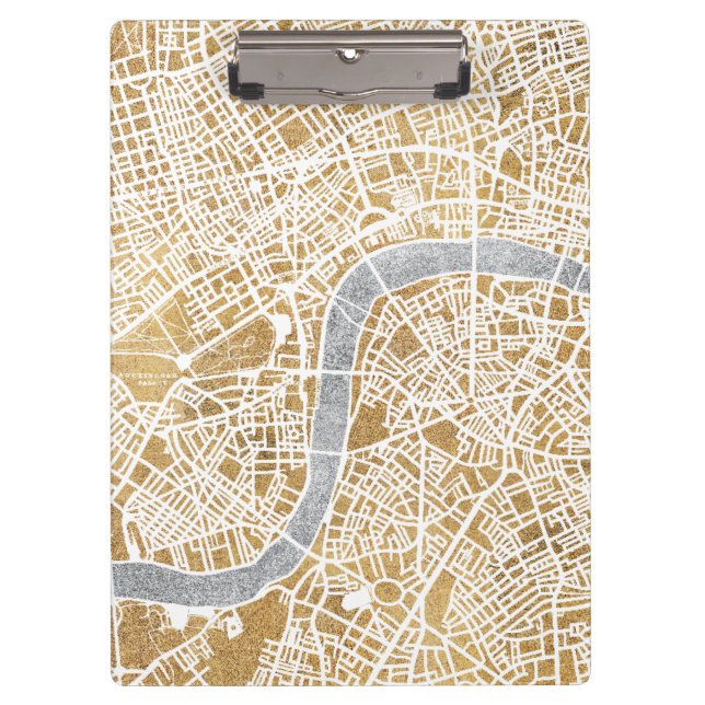 Porte-bloc Carte dorée de ville de Londres (Devant)