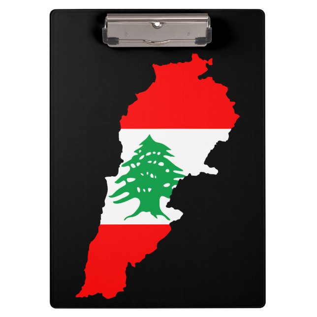 Porte-bloc Carte du Liban avec aimant en pierre de drapeau (Devant)